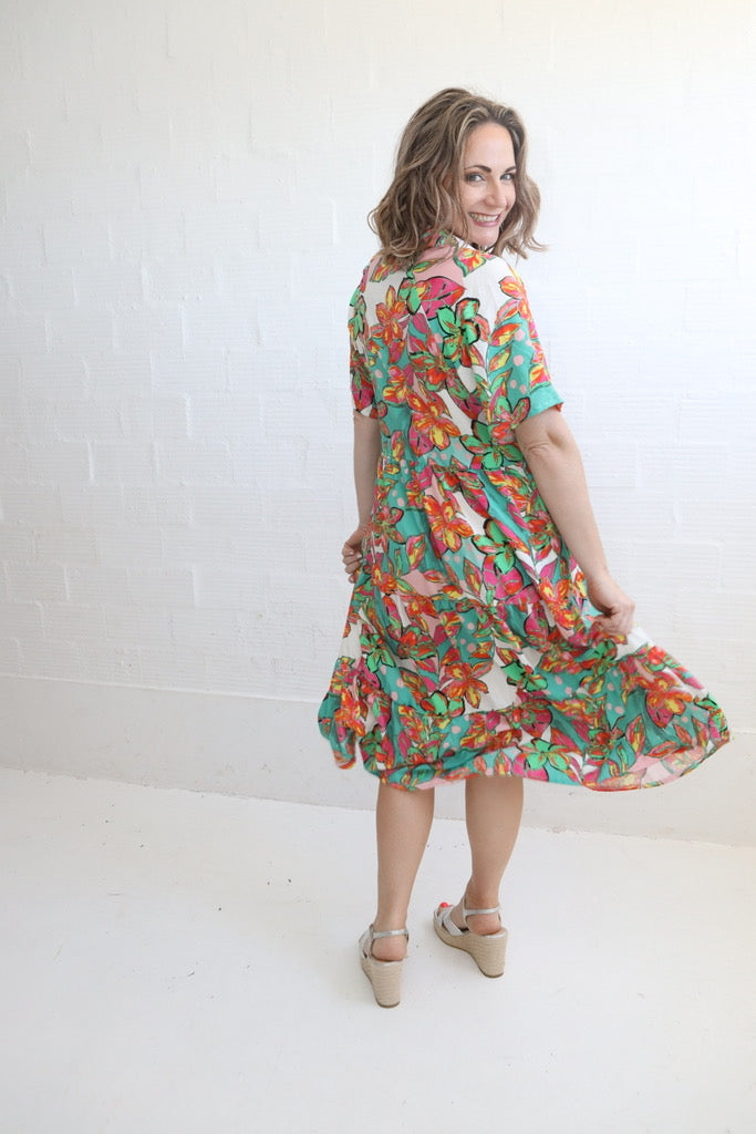 Green Island Paisley Dress