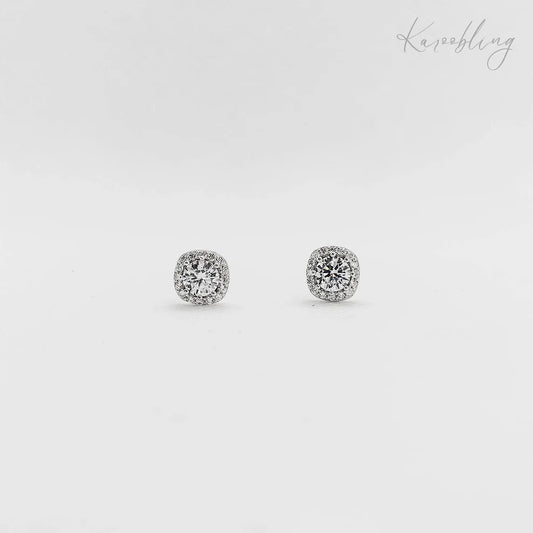 Sterling Silver Cushion Stud