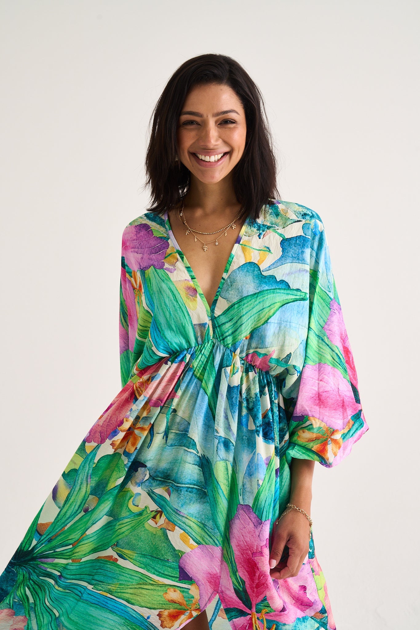 Moss Tropical Print Maxi Dress