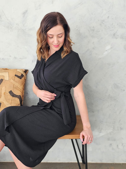 Aldi Wrap Dress - Black